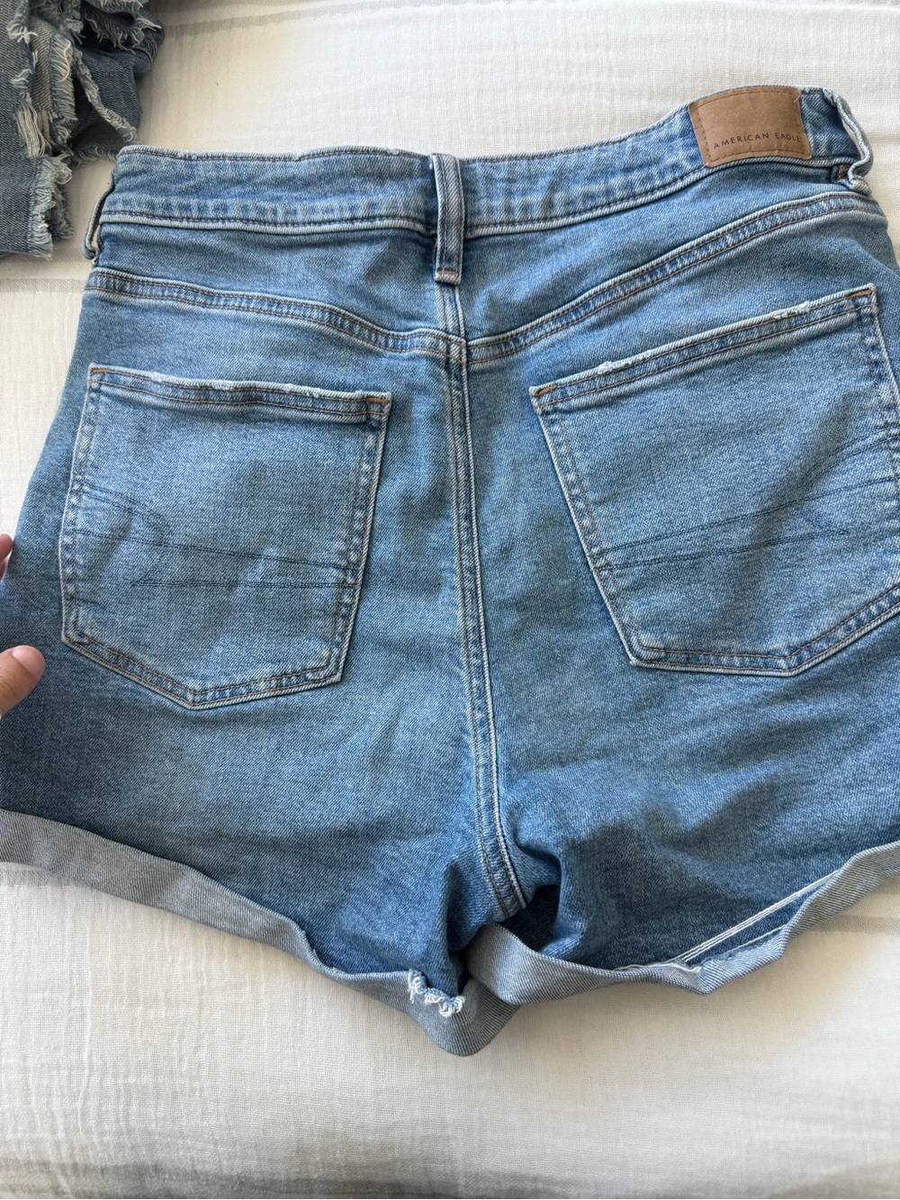 American Eagle Outfitters Light Wash High-Rise Denim Shorts
